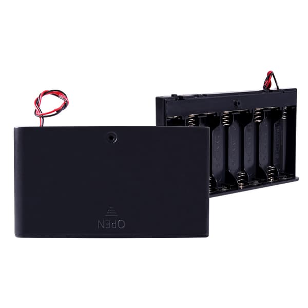 1/2 stk 8-spors AA-batteriholder Batterioppbevaringsboks med 1pcs