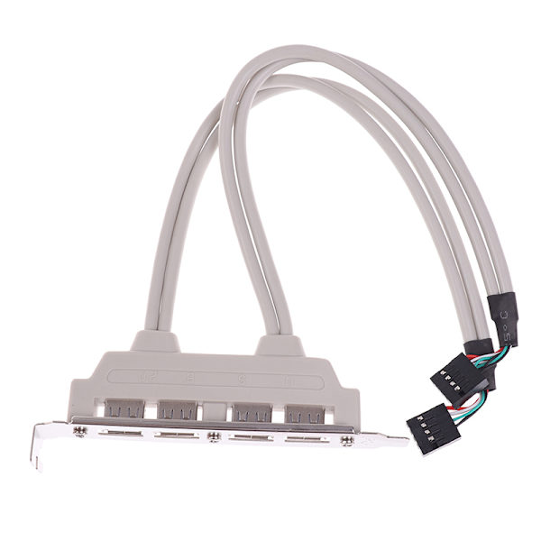 4-porttinen USB 2.0 - 9-nastainen emolevyn otsikon kiinnikkeen jatke