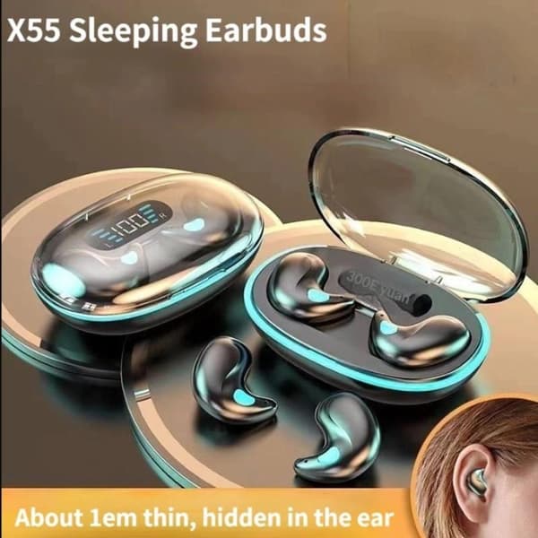 Trådlösa Mini Bluetooth-hörlurar med gratis Freebie BT5.3 Sleep White