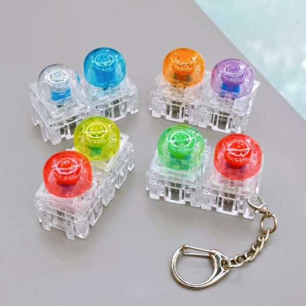 Bärbar Click Fidget Väskberlock Transparent Regnbågsnyckelring T A2