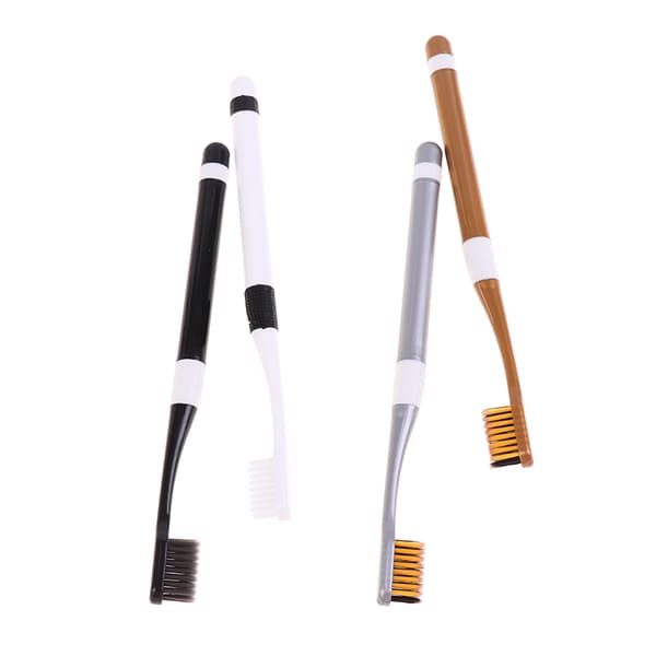 2stk Bambuskulltannbørste Soft Bristle Tannbørste for Sen Black&White