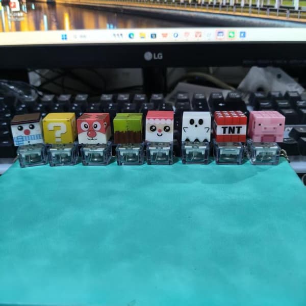 Spiltastaturknap Nøglering Fidget Legetøj Dekompression Keycaps A10
