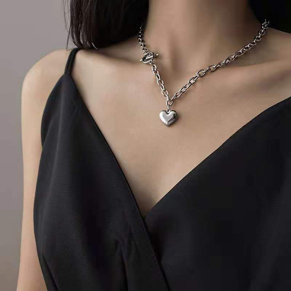 Nytt design mote hjerte anheng for kvinner sjarmkjede halskjede Bracelet