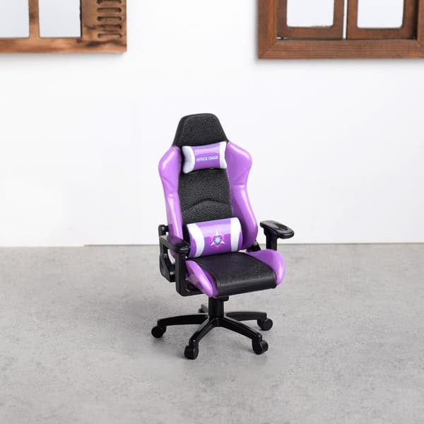 Mini Gaming Stol Modell Dockhus Roterbar Fåtölj Miniatyr White