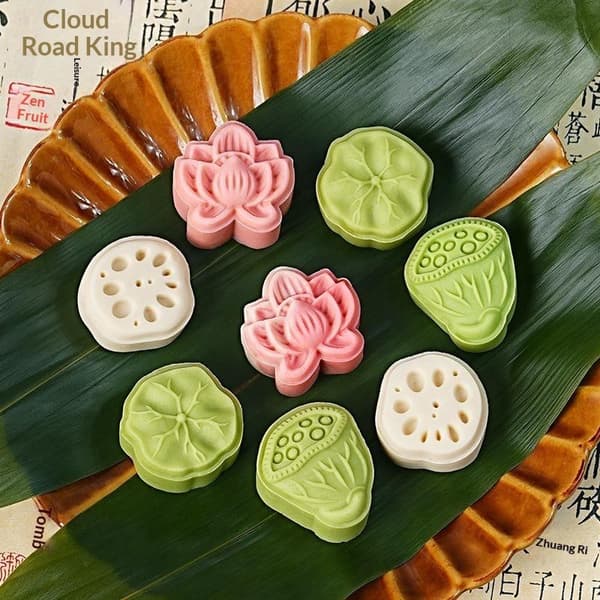Månekageform til Mid-Autumn Festival 30g Lotusblad Blomsterform M A3