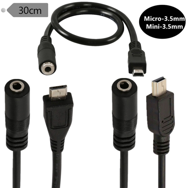 Mikro USB til 3,5 mm jack-hodetelefon-øretelefonkabeladapter 1(Micro USB)