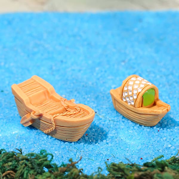 Retro figurer Bådmodel Figurlegetøj Resin Craft Micro Garden A2