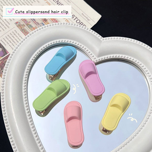 Creative Candy Color Tøfler Hårnål Hårklemme Bangs Clip Fun Pink