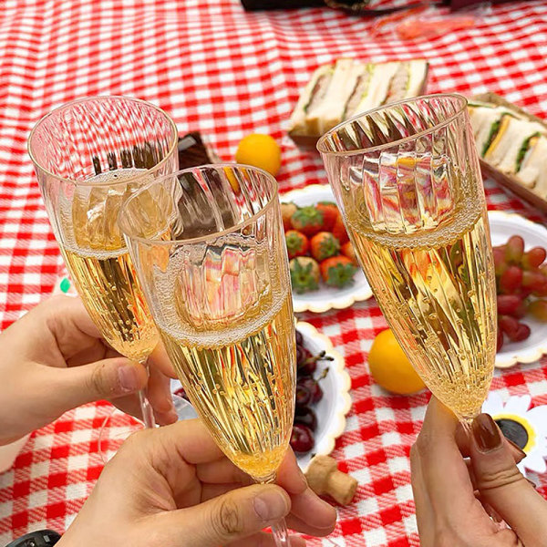 1/8PCS Plast Champagne Glas Flutes Disponibel Bröllopsfest 8PCS