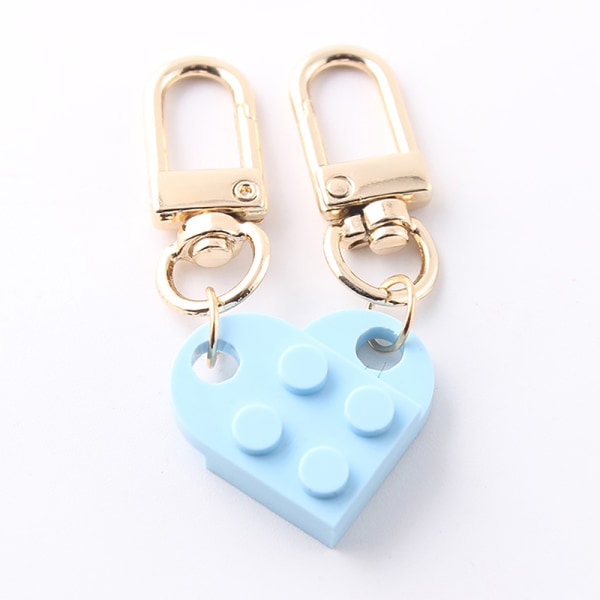 2 kpl Love Heart Brick avaimenperä pariskunnille Ystävyys Naiset Miehet Light blue