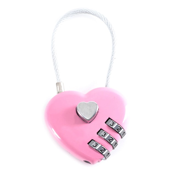 1kpl Love Password Lock Vaijerilukko Matkalaukut 3 Bit Digita Pink