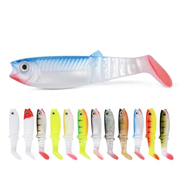 TSimuloitu Luya Silicone Soft Bait T-Tail syöttikalastustyökalu C 125mm