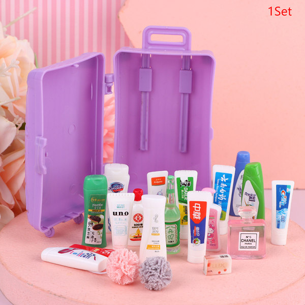 1:12 Dukkehus Miniature Shampoo Shower Gel Parfume m/kuffert 74be | Fyndiq