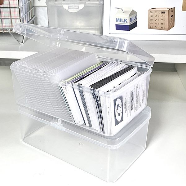 Fotokort Oppbevaringsboks Transparent Klistremerker Idol Kort Holder O 17x11x7cm
