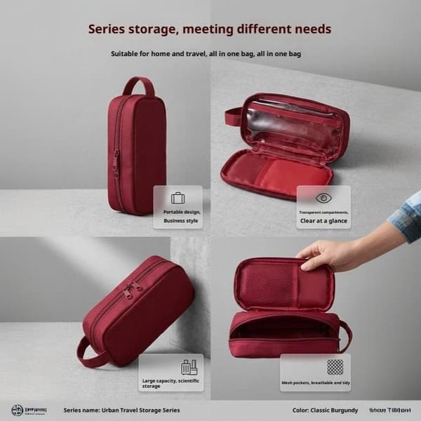Dobbeltlags Kosmetiktaske Rejse Makeup Organizer Stor Kapacitet A1