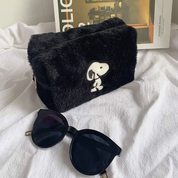 Snoopy Large Capacity Plys kosmetisk opbevaringstaske Dame Makeup O