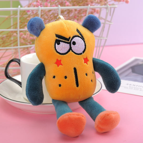 Plysch djurnyckelring Little Monster Cartoon Bag Pendant Girl T Yellow