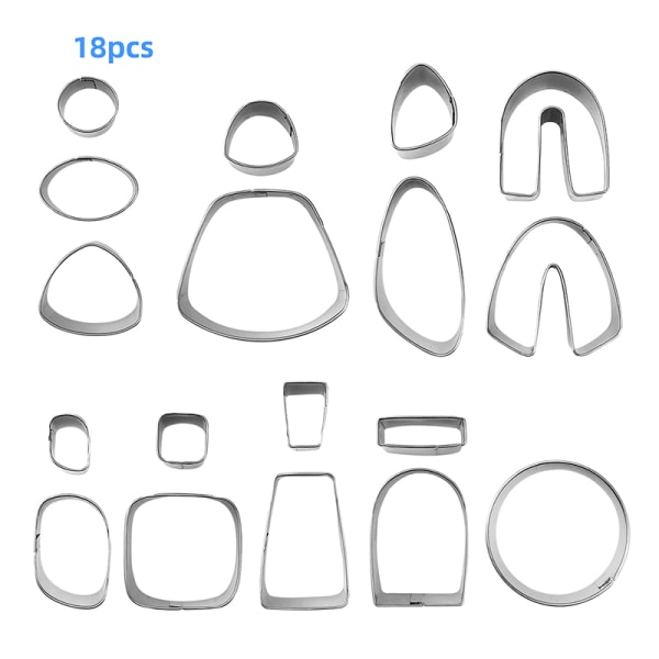 1 sett Polymer Clay ters for øredobber rustfritt stål ter DIY 18pcs