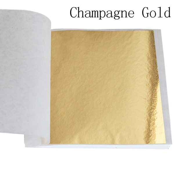 100 ark Guldfolie Lövförgyllning Hantverk Hantverkspapper Champagne Gold