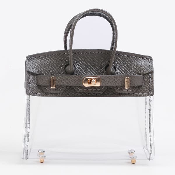 Mode Kvinder Mini Kosmetisk Taske Bilnøglepakke Pendant Transparant Gray