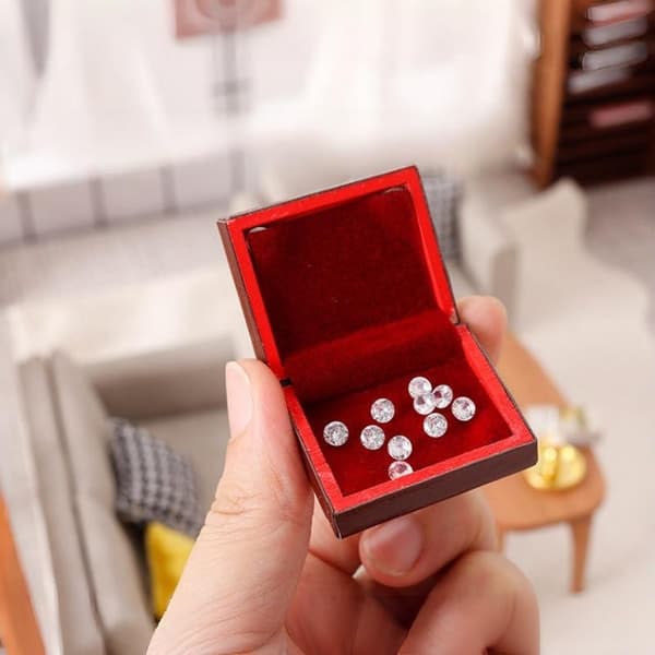 1 sæt 1:12 dukkehus mini træ smykkeskrin modellegetøj til dukke A2