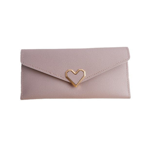 Lang Dame lommebok Luksus hjerte lommebok PU kunstskinn Tri-Fold Light  purple 1d6d | Light purple | Fyndiq