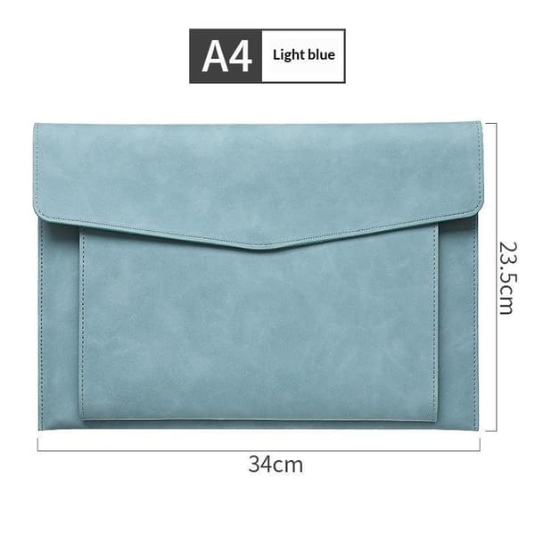 A4 PU-läder dokumentväska förvaringsväska stor kapacitet dubbel-la Blue no strap