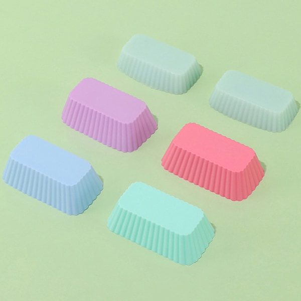 1/4 stk Silikon Rektangulær Gjenbrukbar Kake Jelly Bakeformer Ki blue
