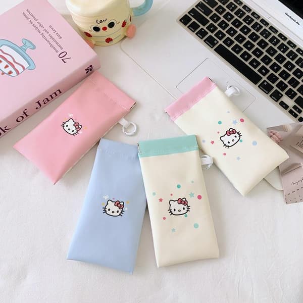 Kawaii Glasögonväska e Tecknad Elastisk Påse Bärbara Solglasögon A4