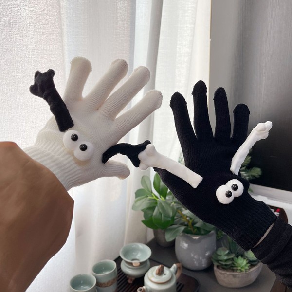Touch hand i hand magnetiska stickade handskar höst och vinter A