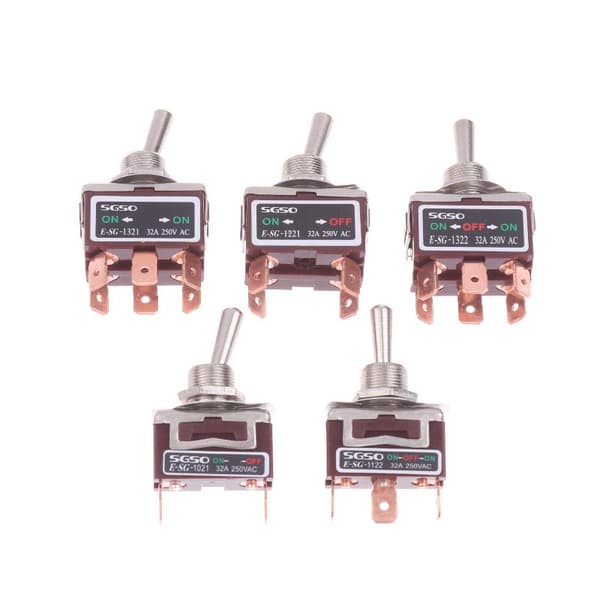 1 stk 2/3/4/6-pins E-SG vippebryter 32A vippebryter med messing 1221T 4Pin