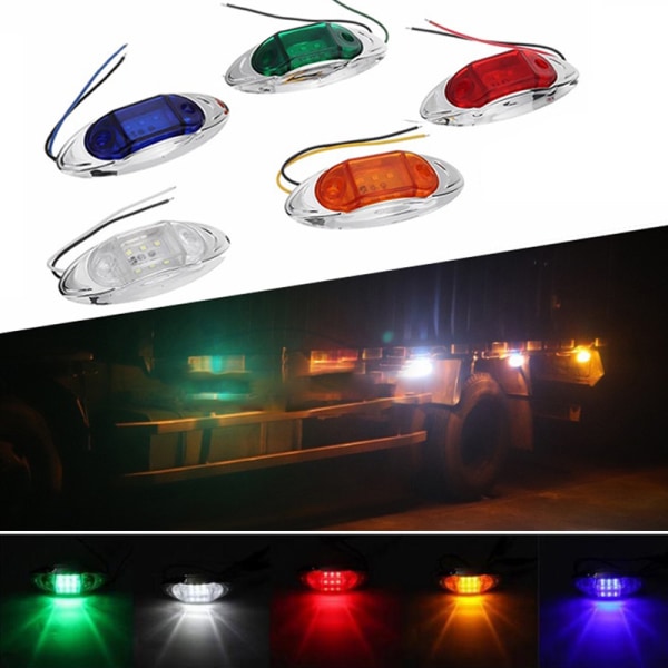 12V 24V Auto 6LED Signallys Sidemarkør Tilhenger Signallampe White