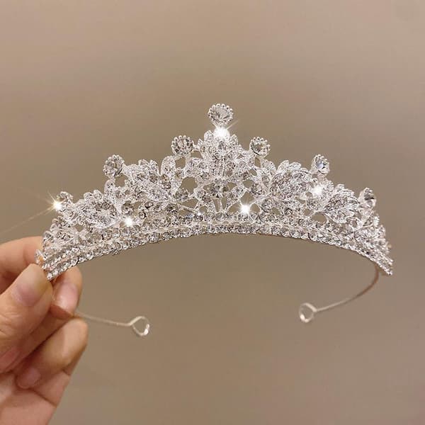 Krystal Dronning Tiara Rhinestone Pandebånd Prinsesse Krone Hår Tilbehør A2