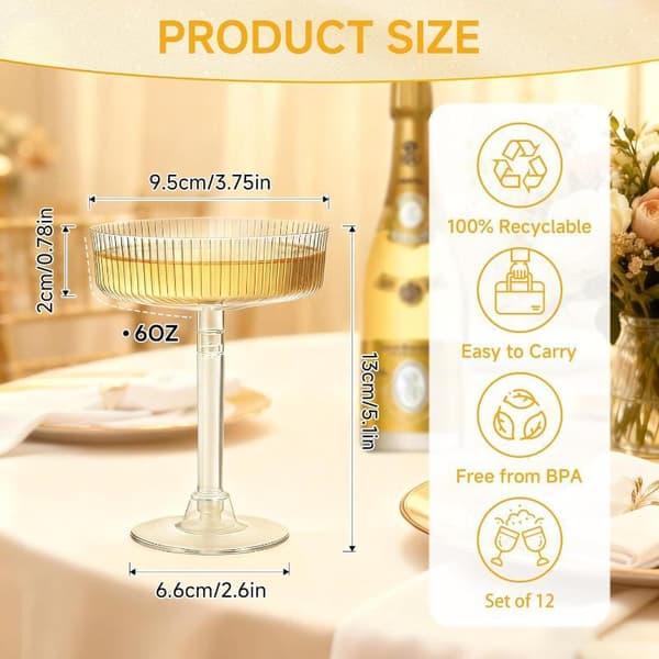 Plastik Champagne Tower 6OZ Plastikvinglas Ubrydelige