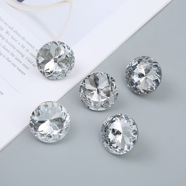 10 st 20 mm Crystal Rhinestone-knappar Passar för soffmöbler Ba