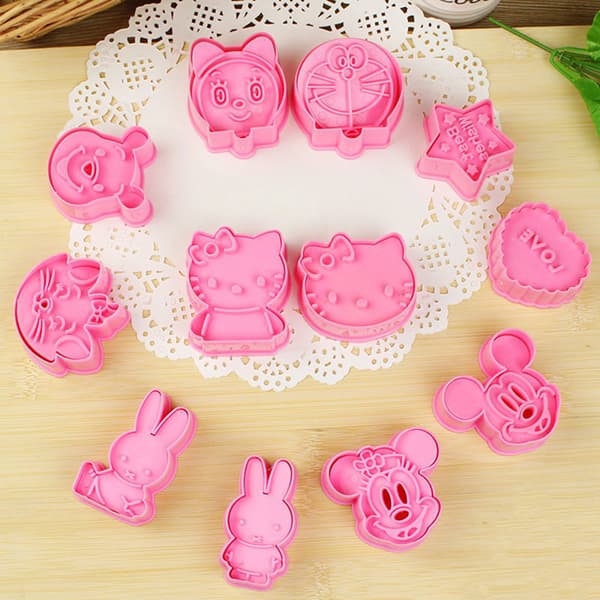1 Par Cookie ters Plastic e Cartoon Pressable Biscuit Form Bak H