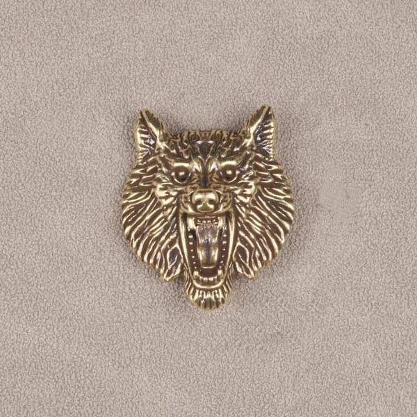 Mässing Varg Conchos Skruvmaterial Djurhuvud Design Läder 1pc