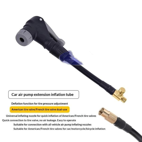Bildäckspumpklämma Luftpump Förlängningsrör Adapter 2 i 1 A 60cm