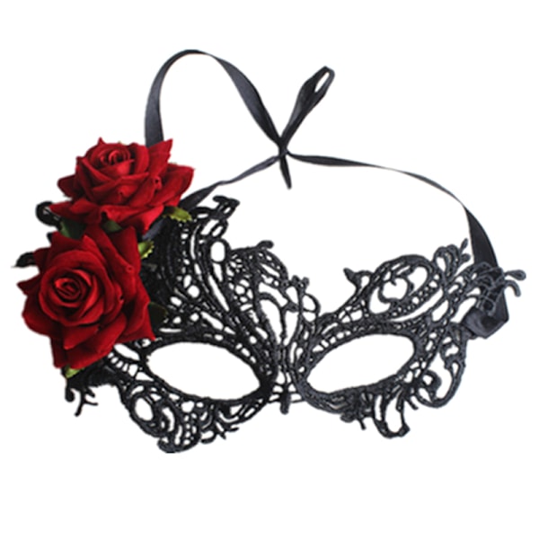 Masquerade Mask Kvinners Venetiansk Maske Pen Elegant Dame Masque Wine red
