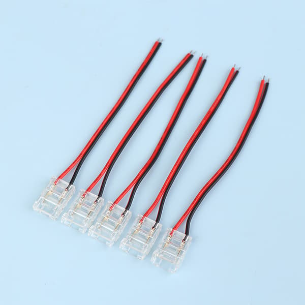 5/10 stk. COB LED ledningsforbinder 8 10 mm forbindelse loddefri mini 5pcs10mm 2P