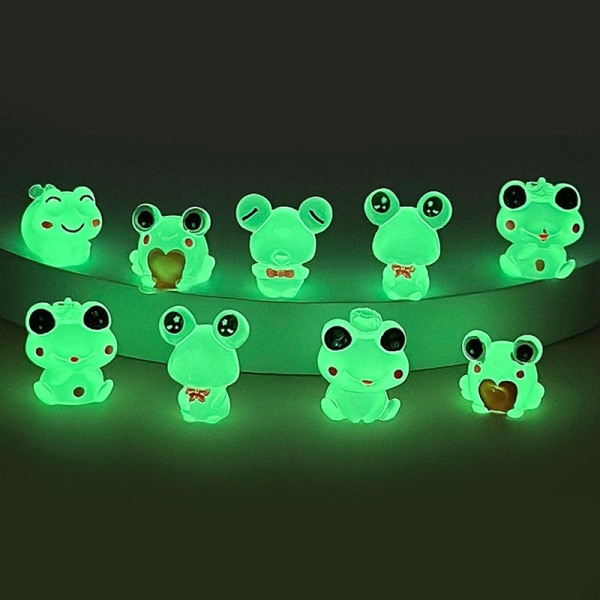 Mini Luminous Frog Ornament Animal Doll Dollhouse Car Micro Lan A5