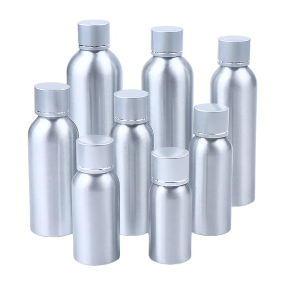 Tomma silverfärgade aluminiumflaskor för lotion, påfyllningsbara kosmetika 100ML