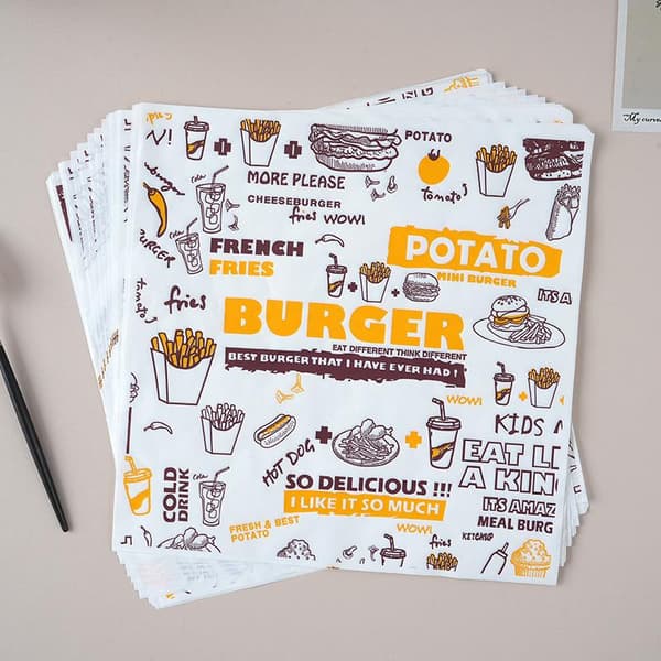 100 ark fettsäkra hamburgeromslag Isolerad Pro Quality H C