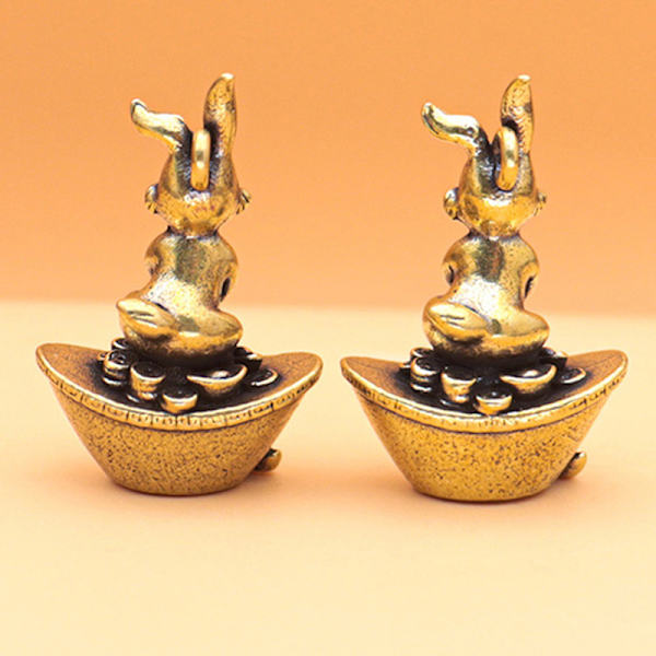 Nyttår messing figurer Desktop Ornament nøkkelring anheng