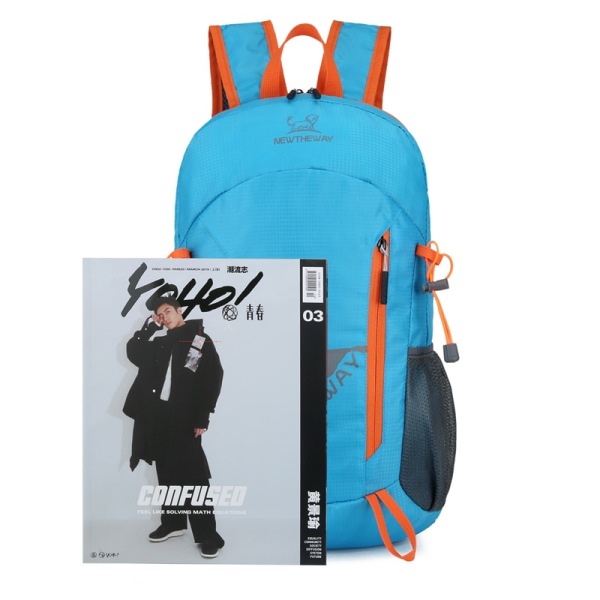 22L Bärbar hopfällbar ryggsäck Vikbar bergsbestigningsväska Ultra Black