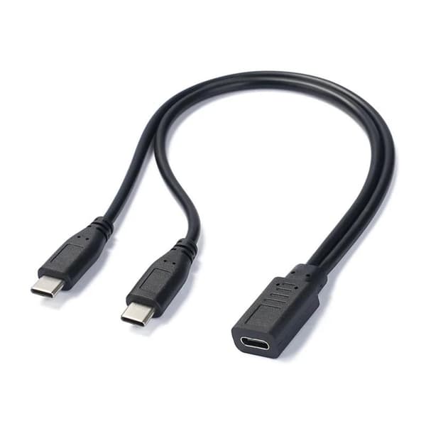 USB C-kabeldelare Typ C 1 till 2 förlängningskabel för PC A
