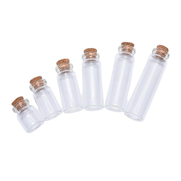 10 st Mini glasflaskor med korkpropp genomskinlig flaska 12ml-10pcs