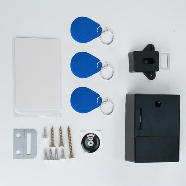 Borefri usynlig skuffelås med NFC-opplåsing og elektro black
