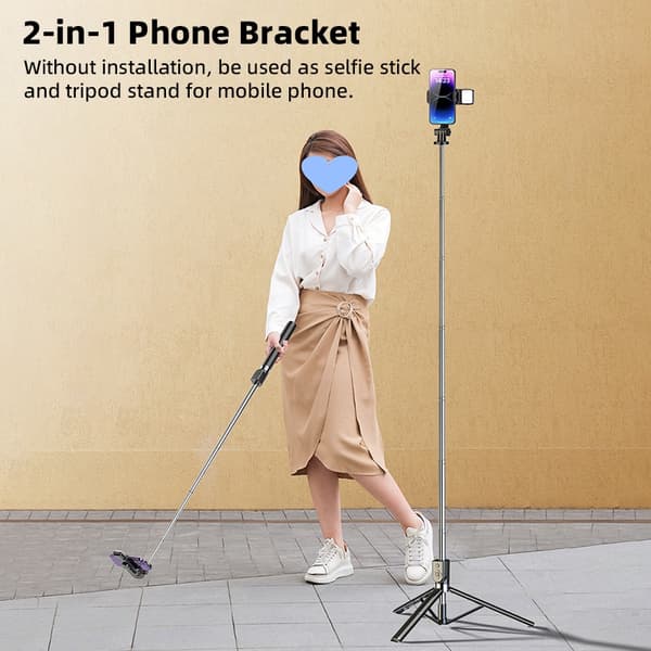 1,7 meter Bluetooth Selfie Stick Stativ Monopod Stativ Telefonholder 1