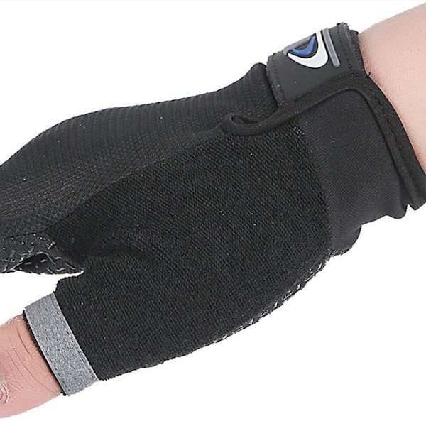 Menn Fiskehansker Dame Two Finger Hanne Touch Angling Anti-Sl Blue